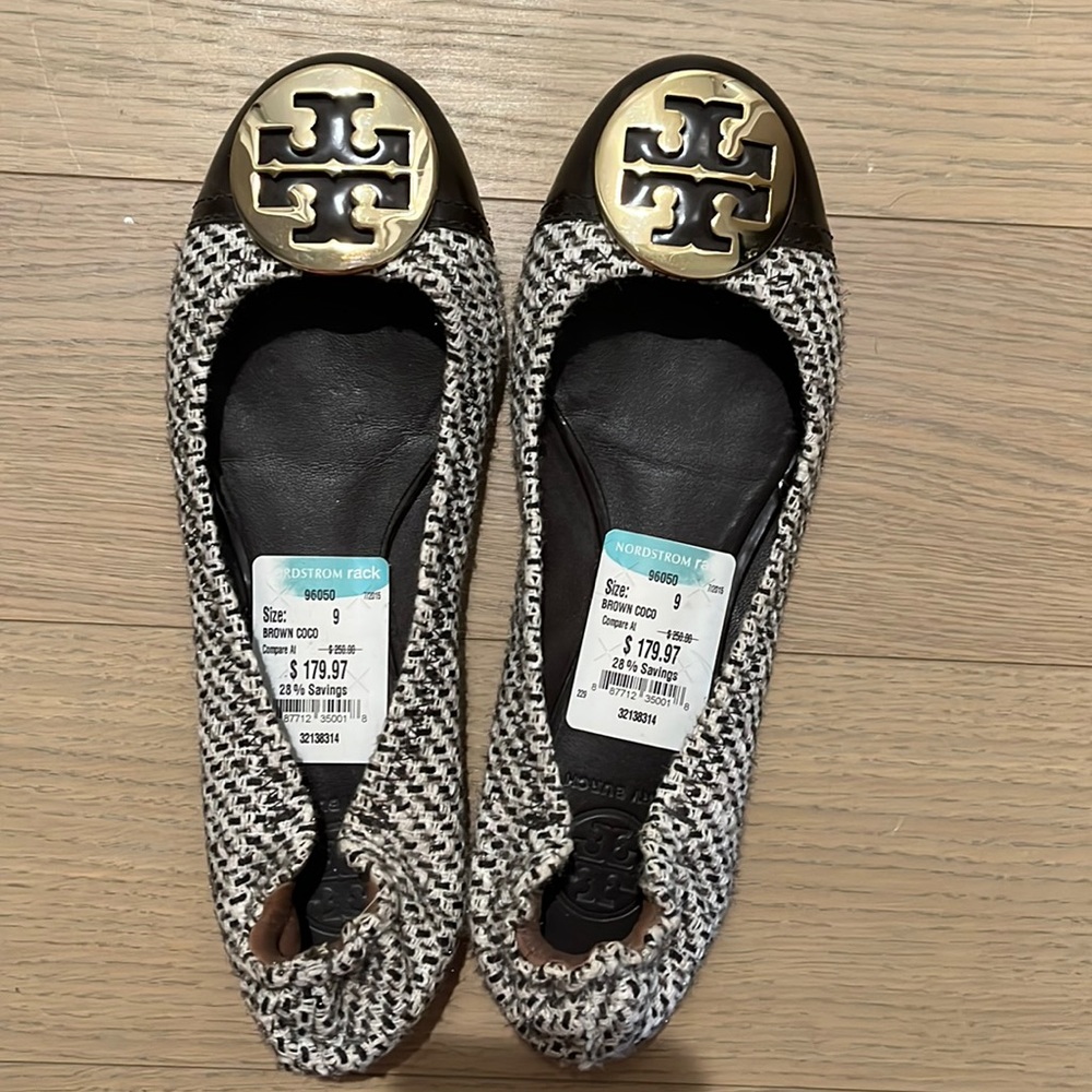 Tory Burch rare tweed Reva flats
